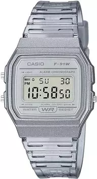 CASIO цифровые часы кварцевые унисекс дешевые Casio прозрачные серые [Casio] F-91WS-8 [Товар]