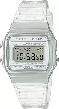CASIO цифровые кварцевые часы унисекс дешевые Casio прозрачные F-91WS-7 [Товар]
