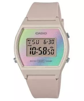 Casio Цифровые кварцевые женские часы с многоцветным циферблатом и полимерным ремешком LW-205H-4