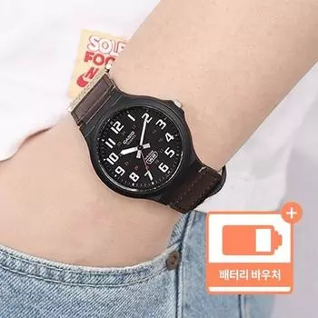 Casio Классические спортивные мужские двухцветные часы НАТО на липучке для улицы + пакет билетов на замену батареек