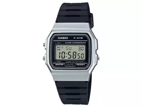 Casio Collection F-91WM-7AJH Черные цифровые наручные часы с черным полимерным ремешком НОВИНКА