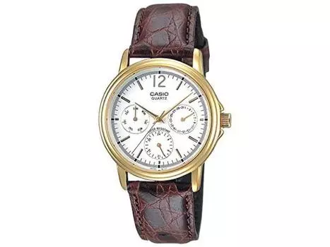 Casio Collection MTP-1174Q-7AJH Мужские часы с кожаным коричневым ремешком NEW из Японии
