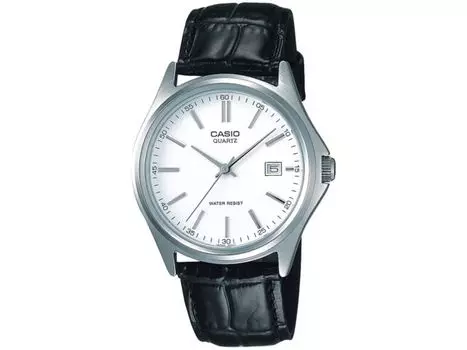 CASIO Collection MTP-1183E-7AJH Мужские часы, черный кожаный ремешок, индикатор даты