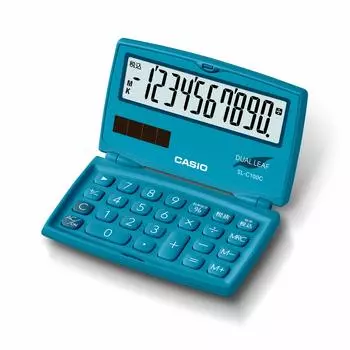 Casio Цветной калькулятор Lake Blue 10-значный складной блокнот Тип SL-C100C-BU-N