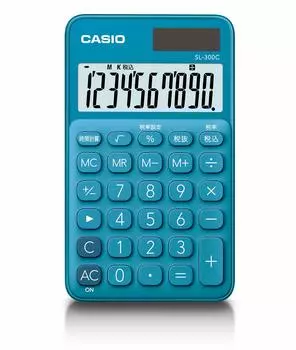 Casio Colorful Calculator Lake Blue 10 Digit Notebook Type SL-300C-BU-N