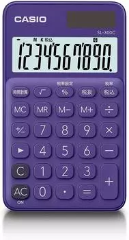 Casio Colorful Calculator Purple 10 Digit Notebook Type SL-300C-PL-N
