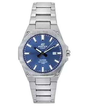 Casio Edifice с сапфировым стеклом, аналоговые кварцевые мужские часы из нержавеющей стали с синим циферблатом EFR-S108D-2A 100M синий