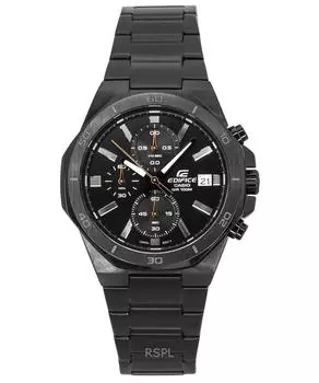 Casio Edifice Стандартный аналоговый хронограф из нержавеющей стали с черным циферблатом кварцевые часы EFV-640DC-1AV 100M мужские часы чёрный