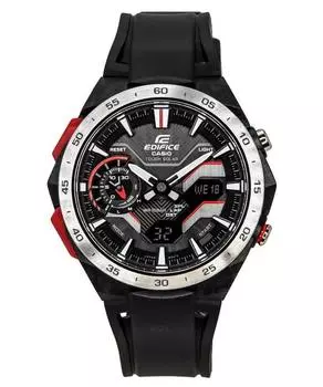 Casio Edifice Windflow Mobile link Аналоговые цифровые мужские часы с черным циферблатом и солнечной батареей ECB-2200P-1A 100M чёрный
