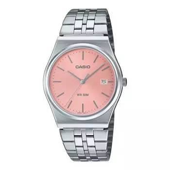 Casio Enticer Analog Pink Dial Retro Мужские мужские MTP-B145D-4AVDF (А2200), Серебро,