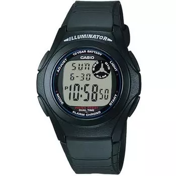 CASIO F-200W-1AJH [Стандартные часы] Круглые часы из черной смолы Цифровые