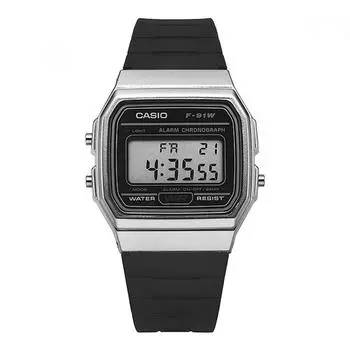 Casio F 91wm 7adF F 91wm 7a цифровые квадратные винтажные ретро публичные часы из искусственной кожи F-91WM-7ADF