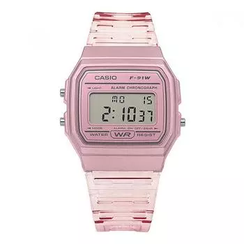 Casio F 91ws 4hdF F 91ws 4 цифровые квадратные винтажные ретро прозрачные часы для общественных мест из искусственной кожи F-91WS-4HDF