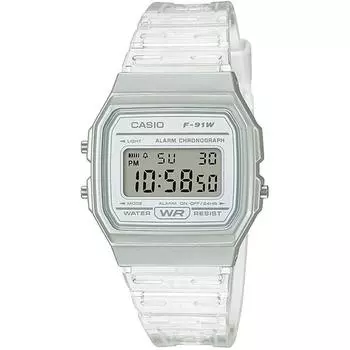 CASIO F-91WS-7JH [Стандартные часы] Квадратные часы Прозрачная смола Цифровые