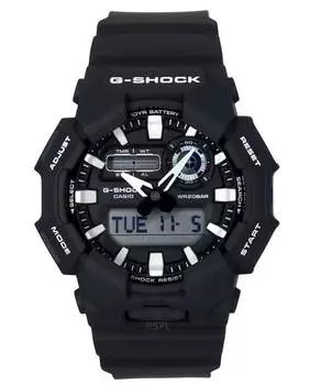Casio G-Shock аналоговые цифровые часы с ремешком из био-смолы, черный циферблат, кварцевые часы GA-010-1A 200M для мужчин чёрный