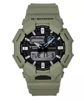 Casio G-Shock аналоговые цифровые часы с ремешком из био-смолы, черный циферблат, кварцевые часы GA-010-5A 200M для мужчин чёрный