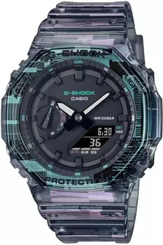 Casio G-Shock Analog Digital Black Dial Men s Watch -GA-2100NN-1ADR, Black, Strap, Black///White, Strap