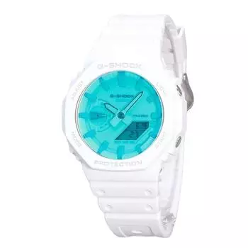 Casio G-Shock аналоговые цифровые белые смоляные ремешки многоцветный циферблат кварцевые мужские часы GA-2100TL-7A 200M разноцветный