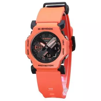 Casio G-Shock аналоговые цифровые био-основанные ремешок из оранжевой смолы черный циферблат кварцевые мужские часы GA-2300FL-4A 200M чёрный
