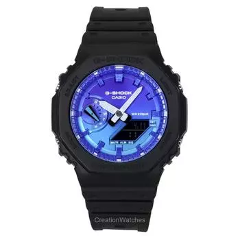 Casio G-Shock аналоговые цифровые часы из био-смолы с синим циферблатом, кварцевые, GA-2100FL-1A 200M, мужские часы синий
