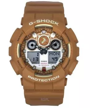 Casio G-Shock Аналоговые Цифровые Часы Shiba Inu Ремешок Из Смолы Коричневый Циферблат Кварцевые GA-100SHB-5A 200M Мужские Часы коричневый