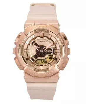 Casio G-Shock Аналоговые цифровые кварцевые женские часы с ремешком из розового золота GM-S110PG-4A 200 розового золота