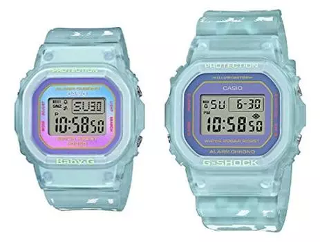 CASIO G-SHOCK Baby-G Baby G Watch мужские и женские парные часы прозрачный скелетон цифровые синие SLV-21B-2 [Товар]
