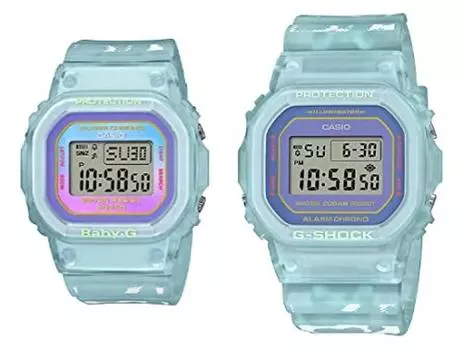 CASIO G-SHOCK Baby-G Baby G Watch мужские и женские парные часы прозрачный скелетон цифровые синие SLV-21B-2 [Товар]