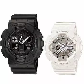 CASIO G-SHOCK BABY-G Pair Watch Set GA-100-1A1 x BA-110-7A3 - Men s & Women s Wristwatch