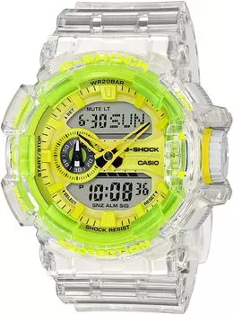 CASIO G-SHOCK Casio G-Shock GA-400GB-1A9 Часы Бренд Мужские Детские Детские Мальчики Ana-Digi Водонепроницаемые Белые Белые Желтые Скелетон Продукт [Товар]