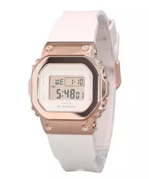 Casio G-Shock Digital Розовое золото с ионным покрытием Безель Кварцевые женские часы с ремешком из смолы GM-S5600UPG-4 200M золотой