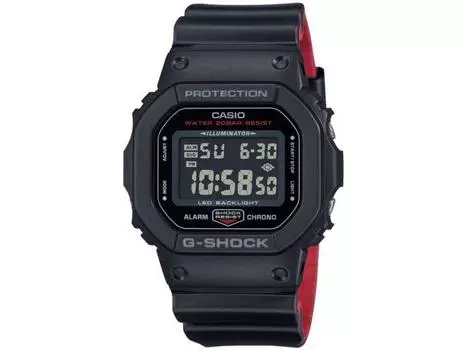 Мужские часы CASIO G-SHOCK DW-5600UHR-1JF с цифровым хронографом черной и красной серии, НОВЫЕ