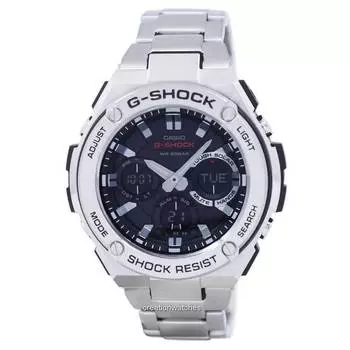 Casio G-Shock G-STEEL Аналого-цифровые часы мирового времени GST-S110D-1A GSTS110D-1A Мужские часы чёрный