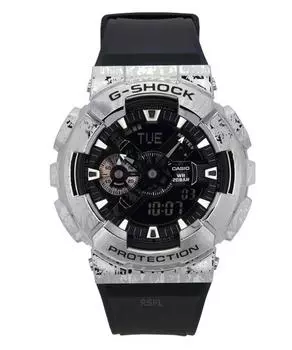 Casio G-Shock G-Steel Аналоговые цифровые гранж-камуфляжные смоляные ремешки с черным циферблатом Кварцевые мужские часы GM-110GC-1A 200M чёрный