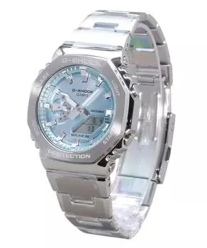 Casio G-Shock G-Steel Аналоговые Цифровые Нержавеющая сталь Светло-Голубой Циферблат Кварцевые GM-2110D-2A 200M Мужские Часы
