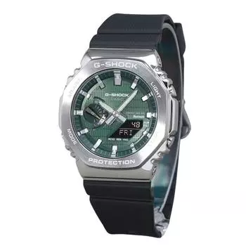 Casio G-Shock G-Steel Аналоговый цифровой смартфон Link Ремешок из смолы Зеленый циферблат Прочные солнечные часы GBM-2100A-1A3 200M Мужские часы