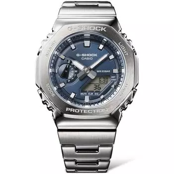 CASIO G-Shock G-Steel GM-2110D-2B Спортивные часы из нержавеющей стали с синим циферблатом синий