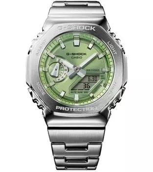 CASIO G-Shock G-Steel GM-2110D-3A Спортивные часы из нержавеющей стали с зеленым циферблатом зелёный