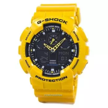 Casio G-Shock GA-100A-9ADR GA100A-9ADR Velocity Indicator Alarm Мужские часы чёрный