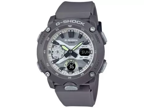 Casio Часы серии G-SHOCK GA-2000HD-8AJF HIDDEN GLOW с серым светящимся циферблатом 47 мм