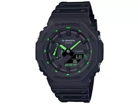 CASIO G-SHOCK GA-2100-1A3JF NEON ACCENT Series Зеленые часы с восьмиугольным безелем НОВИНКА