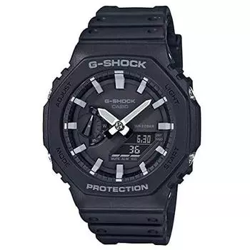 CASIO G-SHOCK GA-2100-1A Мужские аналогово-цифровые часы, черные, Neobright, Carbon Core Guard [Параллельный импорт]