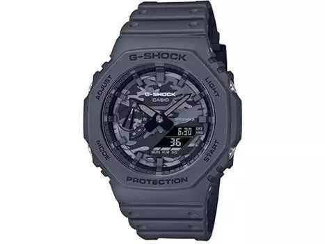 CASIO G-SHOCK GA-2100CA-8AJF Серые камуфляжные аналоговые цифровые мужские часы LIMITED