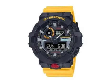 Casio Аналоговые цифровые часы G-SHOCK GA-700MT-1A9JF Mix Tape Series, желтые, 53,4 мм