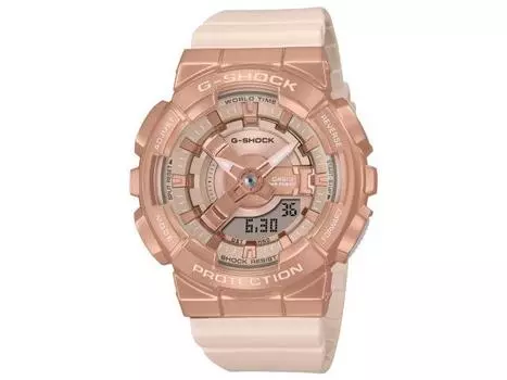 CASIO G-SHOCK GM-S110PG-4AJF Женские часы среднего размера с металлическим покрытием из розового золота