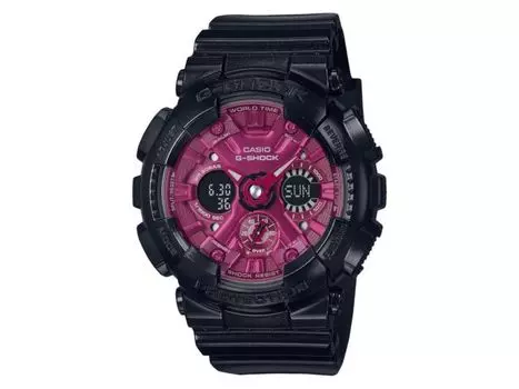 CASIO G-SHOCK GMA-S120RB-1AJF Аналоговые цифровые часы, черно-красные, 45,9 мм, смола, НОВИНКА