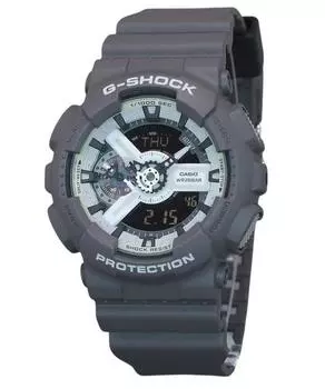 Casio G-Shock Hidden Glow Series Аналоговые цифровые кварцевые часы с ремешком из смолы с серым циферблатом GA-110HD-8A 200M Мужские часы серый