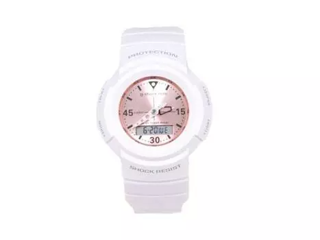 CASIO G-SHOCK mini watch GMN-500 7B2JR Pink Dial White Band Digital & Analog NEW