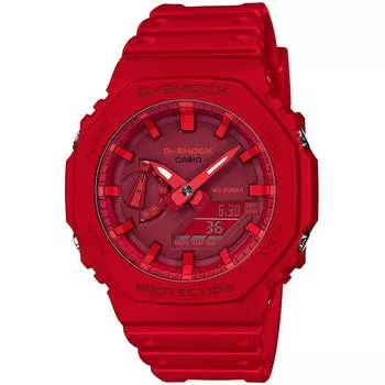 Casio G-SHOCK Мужские часы, красные Ana-Digi GA-2100-4A, CasiOak, Спорт на открытом воздухе [Параллельный импорт]