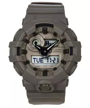 Casio G-Shock Natural Color Series Аналоговый цифровой полимерный ремешок с серым циферблатом Кварцевые мужские часы GA-700NC-5A 200M